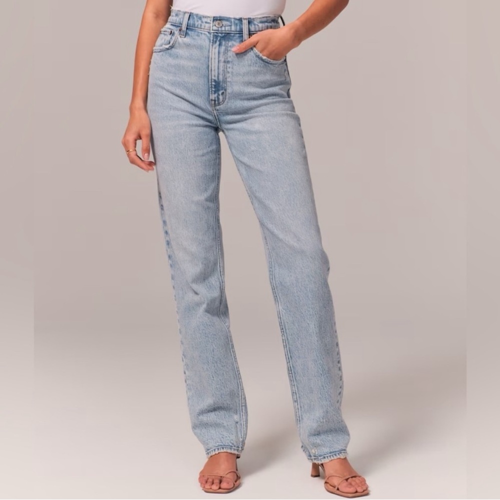 ‼️SOLD‼️Abercrombie & Fitch the 90s straight leg curve love ultra high